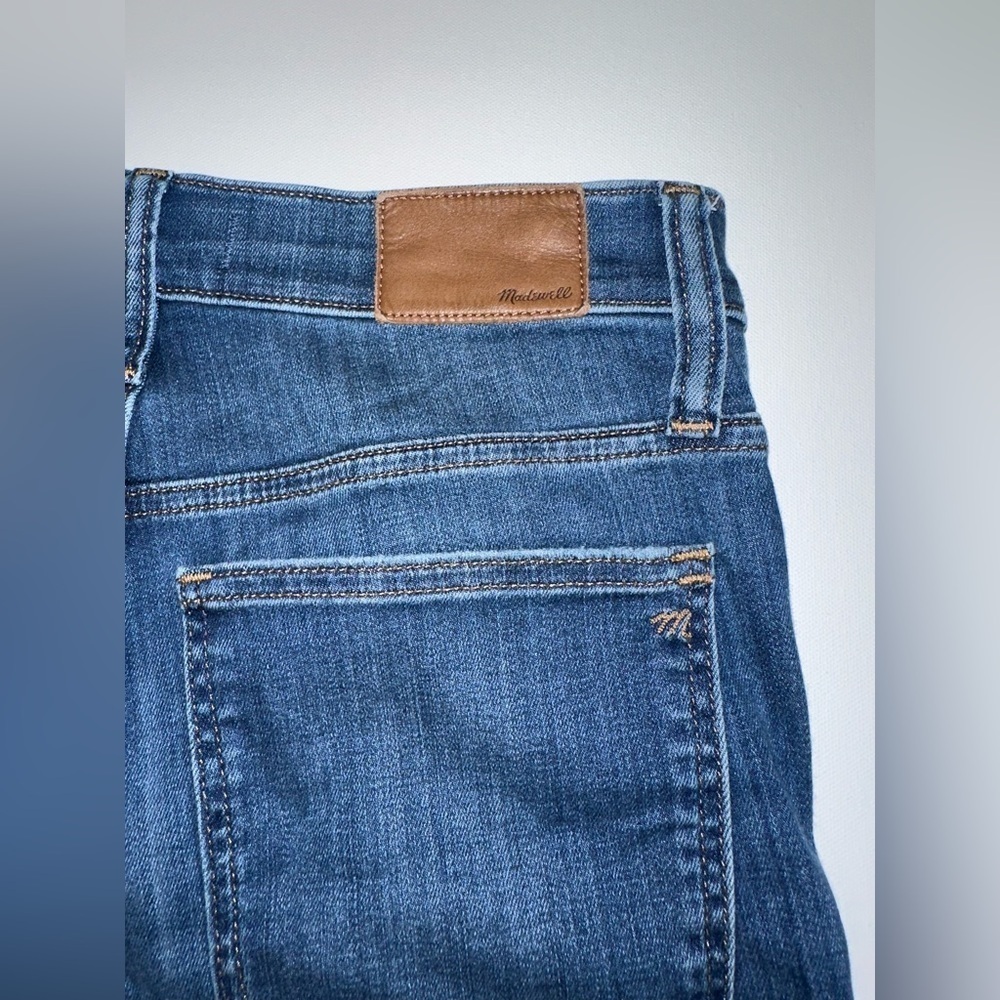 Madewell Stovepipe Jeans Blue High Rise Straight Leg Size 27 Stretch - Picture 8 of 11